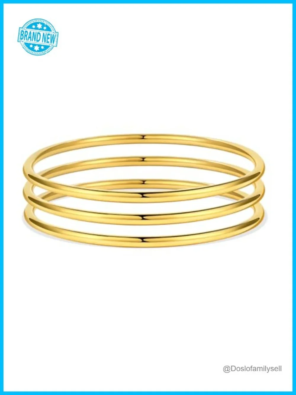 Gold Plated Stainless Steel Bangle Bracelets Set - Dainty Stackable Thin
